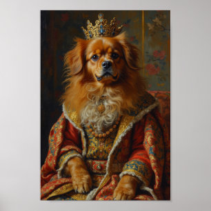 Affiche Portrait Royal de Spaniel Tibétain