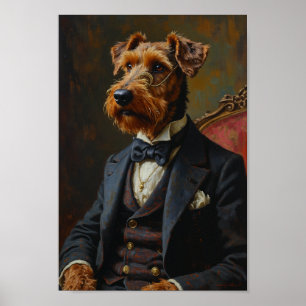 Affiche Portrait royal de Terrier Airedale