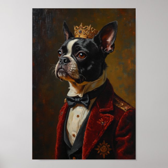 Affiche Portrait Royal de Terrier de Boston (Devant)