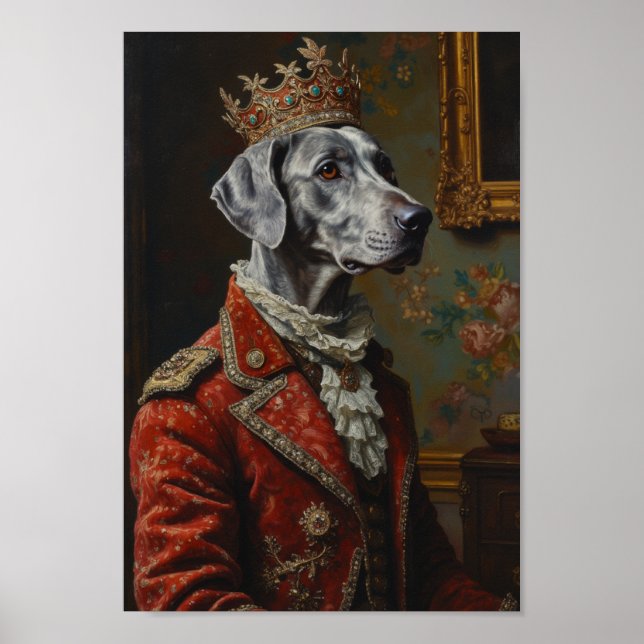 Affiche Portrait Royal de Weimaraner (Devant)