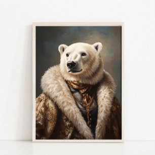 Affiche Portrait Royal Poméranien, Animal habillé à la Vic