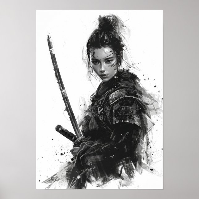 Affiche Portrait Samurai féminin - Anna Sawai - Droit sur (Devant)