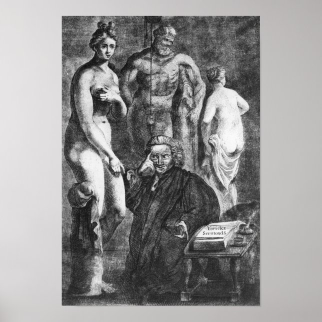 Affiche Portrait satirique de Laurence Sterne, c.1761 (Devant)