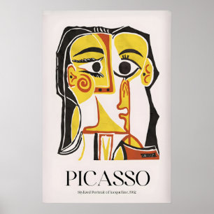 Affiche Portrait stylisé de Picasso Jacqueline962 Abstrait
