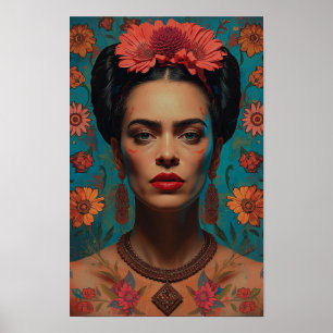 Affiche Portrait Surréaliste Évocat Art Expressif Sombre