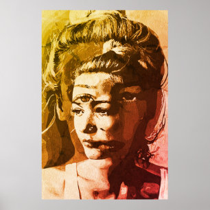 Affiche Portrait Surréaliste Multi-Yeux – Abstrait Psyched