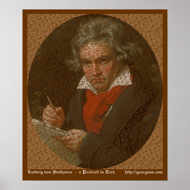 Affiche Portrait texte Beethoven (Devant)