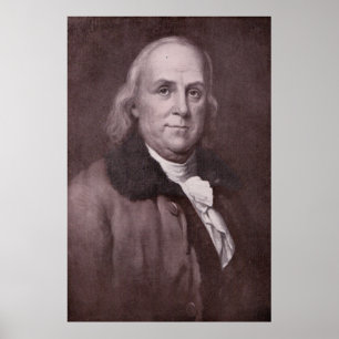 Affiche Portrait vintage de Benjamin Franklin