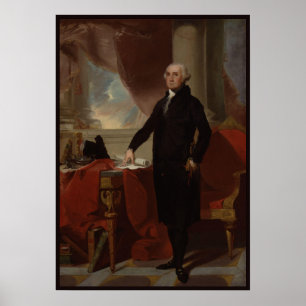 Affiche Portrait vintage du président George Washington Po