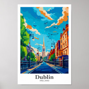 Affiche Portrait Vintage voyage de Dublin Irlande
