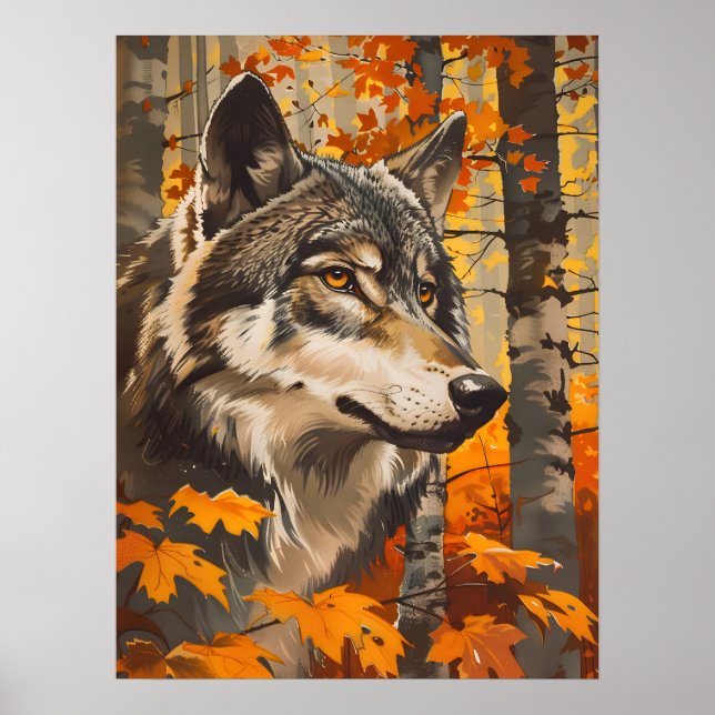 Affiche Portrait Wolf vintage (Devant)