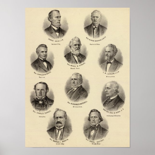 Affiche Portraits de George Gale, Alfred Brunson (Devant)