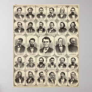 Affiche Portraits de John C Hall et prof. JW Bradshaw