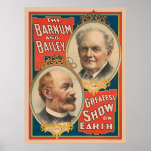 Affiche Portraits De P.T. Barnum Et J.A. Bailey