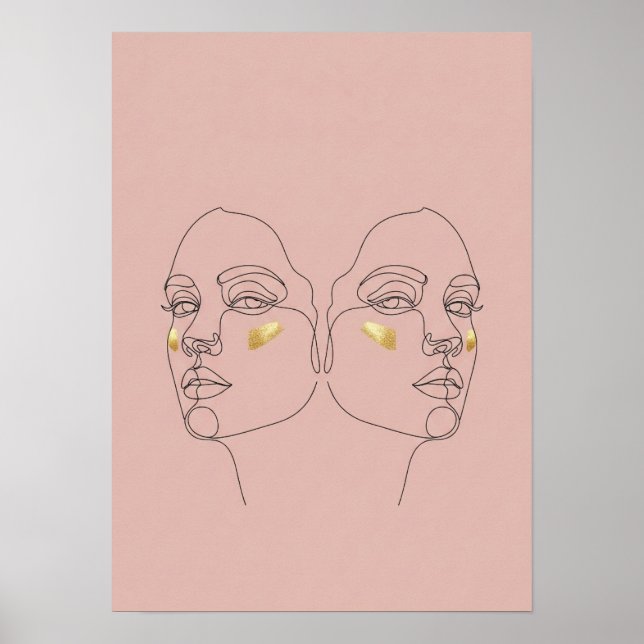 Affiche Portraits minimalistes Pastel Twin (Devant)