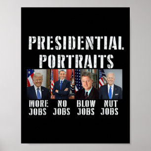 Affiche Portraits présidentiels de l'Humour Trump Obama Bi