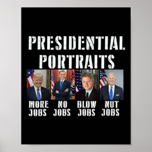 Affiche Portraits Trump Plus d'emplois Obama Pas d'emplois
