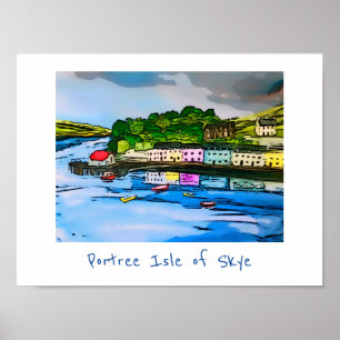 Affiche Portree Isle of Skye Scotland peinture