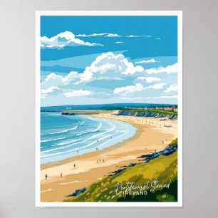 Affiche Portstewart Strand Irlande Illustration Voyage