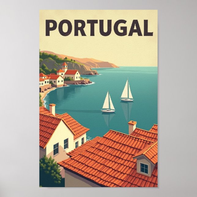 Affiche Portugal côtier – Évasion Rétro au Bord de Mer (Devant)
