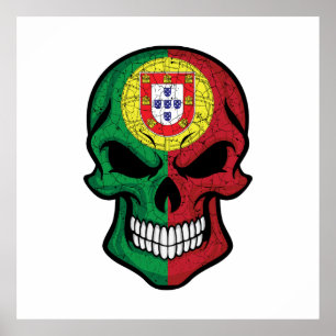 Affiche Portugal Drapeau du crâne souriant