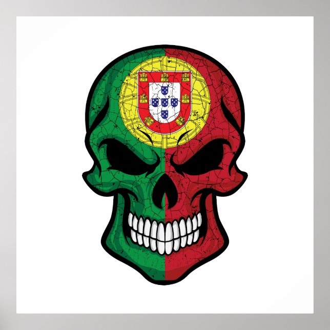 Affiche Portugal Drapeau du crâne souriant (Devant)