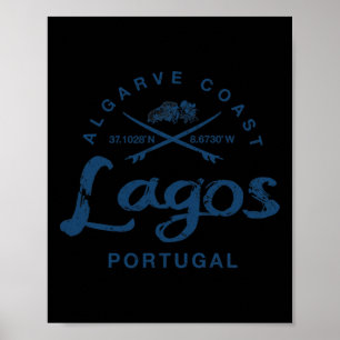 Affiche Portugal Lagos Surf Vintage