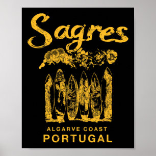 Affiche Portugal Sagres Surf Rétro