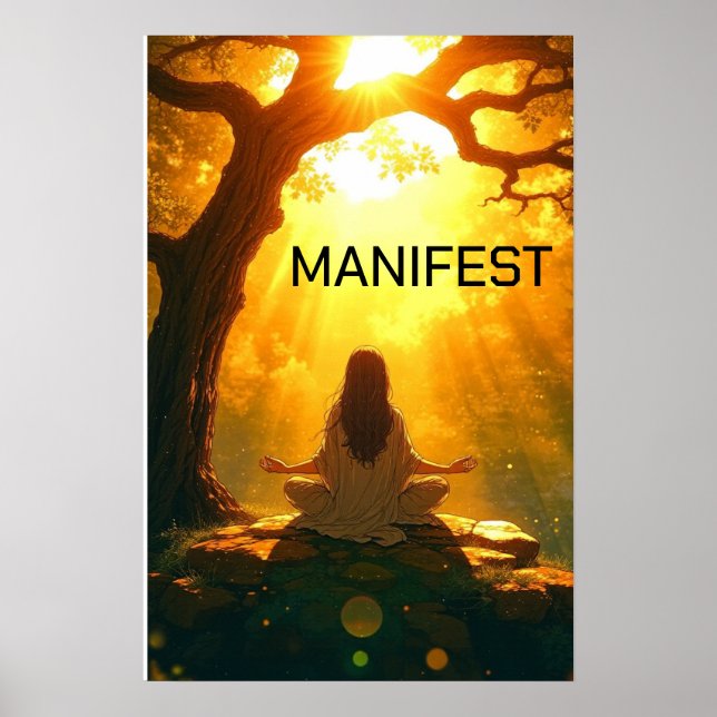 Affiche Pose de méditation Yoga personnalisable (Devant)