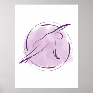 Affiche Pose de Pilates d'aquarelle Abstrait