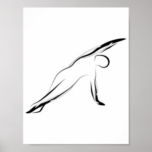 Affiche Pose de Pilates de courbure de côté de pose de