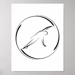 Affiche Pose de pliage latéral Pilates