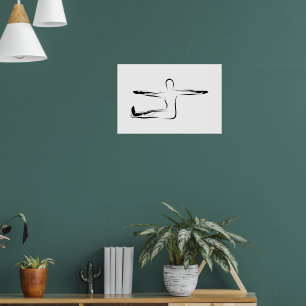 Affiche Pose de torsion de la colonne vertébrale Pilates -