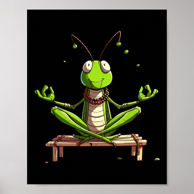 Affiche Pose de yoga de méditation de sauterelle relaxante (Devant)