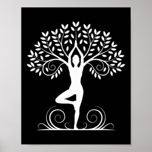Affiche Pose de yoga Méditation Namaste Bouddhisme Arbre _