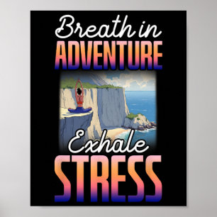 Affiche Pose de yoga Namaste Respiration en aventure Expir