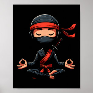 Affiche Pose de yoga ninja de méditation Animal relaxant 
