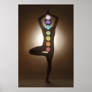 Affiche Pose debout, yoga, yoga, chakras, chakra, aura