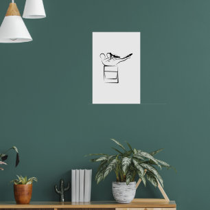 Affiche Pose d'étirement à simple jambe Pilates - Chaise W