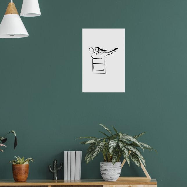 Affiche Pose d'étirement à simple jambe Pilates - Chaise W (Salon 1)