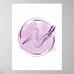 Affiche Pose Pilates Aquarelle Abstraite