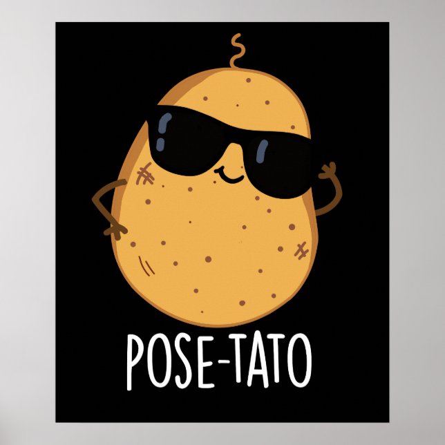 Affiche Pose-tato Blague drôle de pomme de terre Fond somb (Devant)