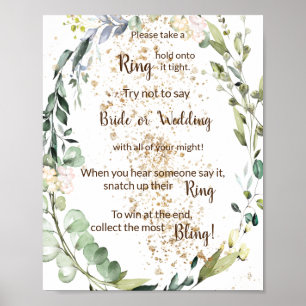 Affiche Poser une bague sur elle Jeu de douche à base de p