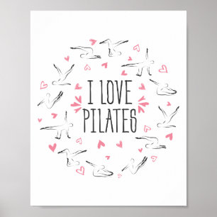 Affiche Poses de Pilates dans la forme d'un cercle