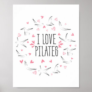 Affiche Poses de Pilates dans la forme d'un cercle
