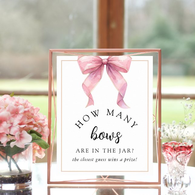 Affiche Posh Rose Combien de Bows Baby shower Jeu (Créateur téléchargé)