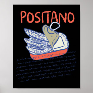 Affiche Positano Côte amalfitaine esthétique vintage vacan