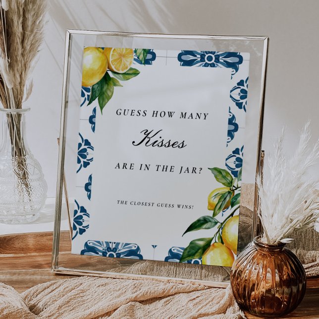 Affiche Positano Devine combien de baisers signe de Fête d (Créateur téléchargé)