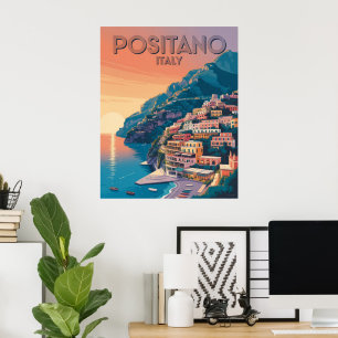 Affiche Positano Italie Voyage Rétro
