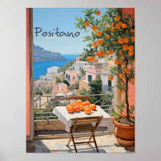 Affiche Positano Italy Travel City Painting Aesthetic